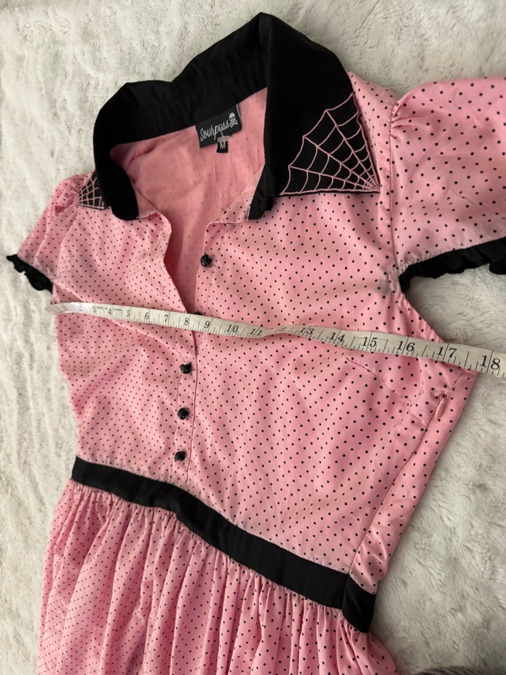 NWOT- Sourpuss Spiderweb Lydia Dress Pink - Picture 16 of 16